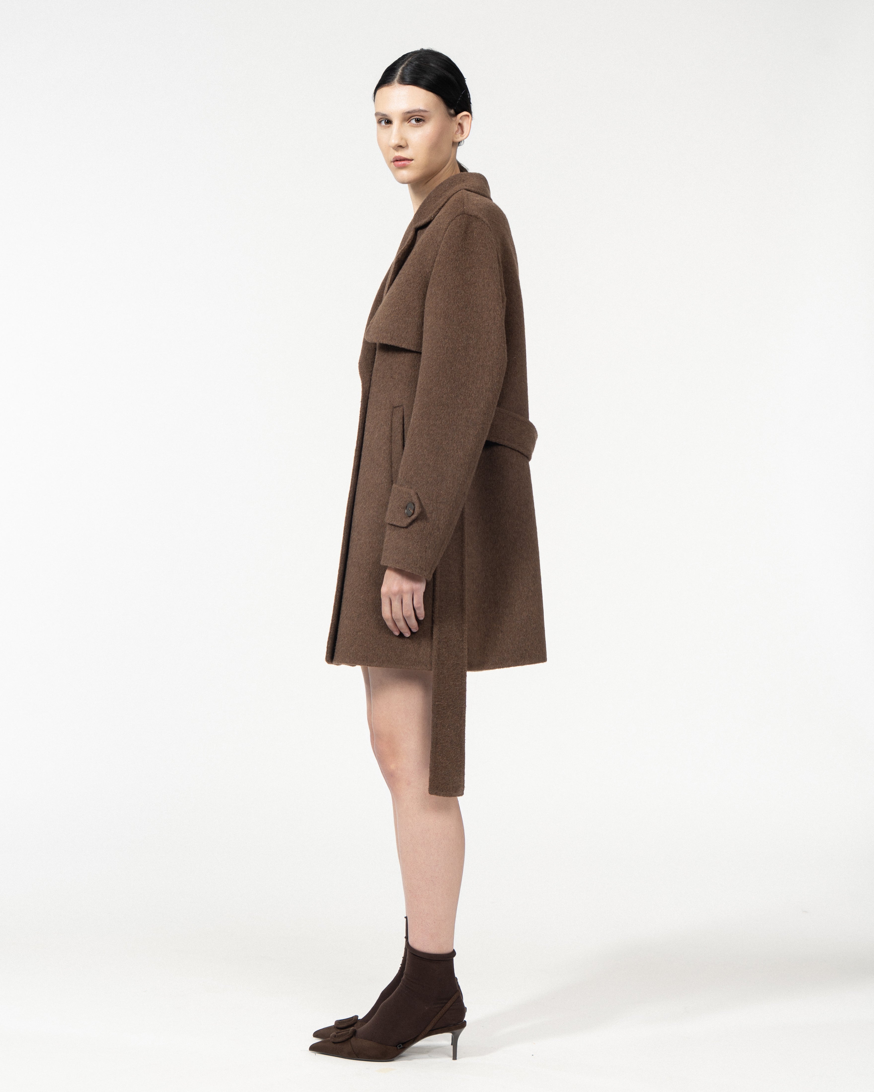 CAPPOTTINO DOPPIOPETTO STILE TRENCH CON CINTURA