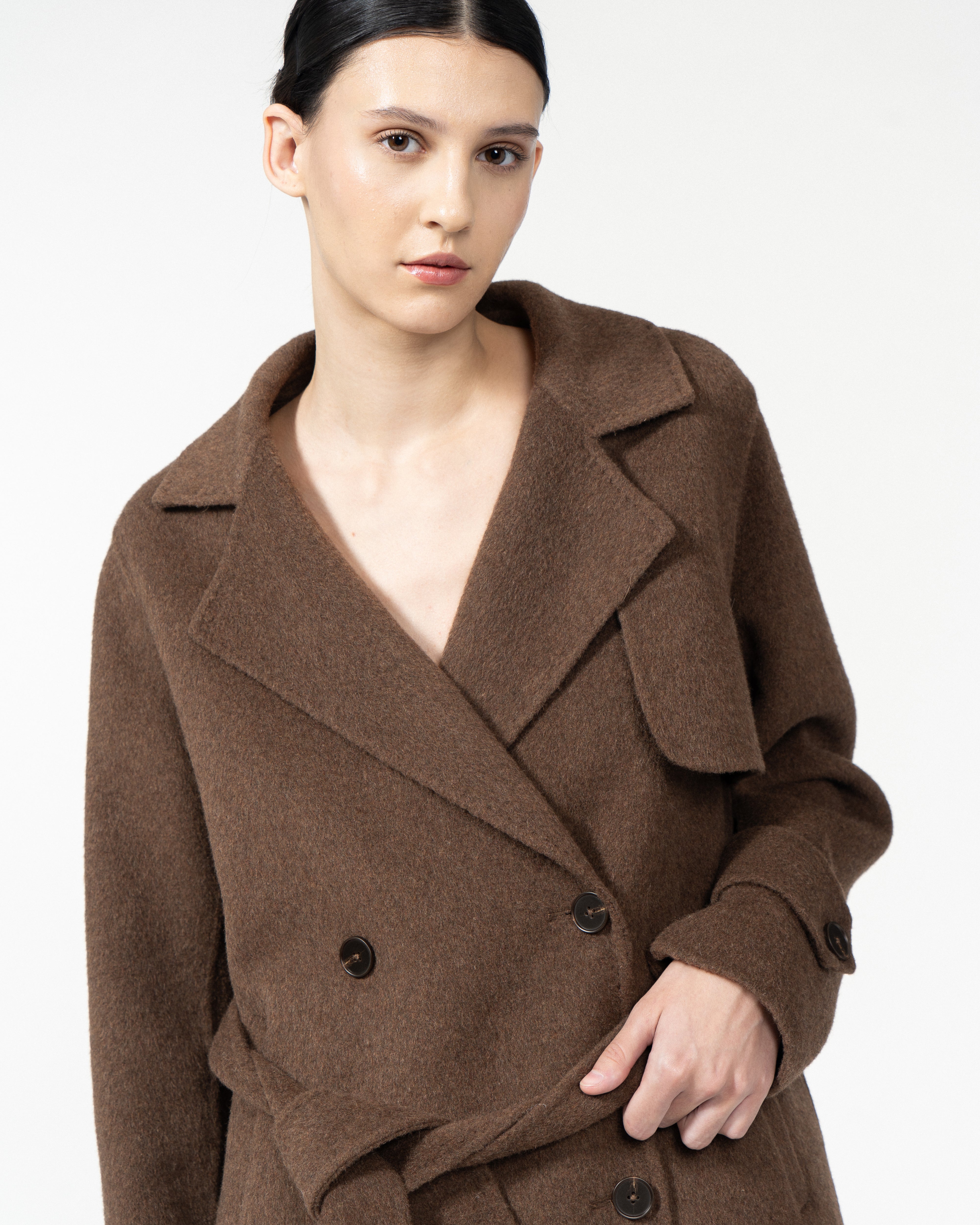 CAPPOTTINO DOPPIOPETTO STILE TRENCH CON CINTURA