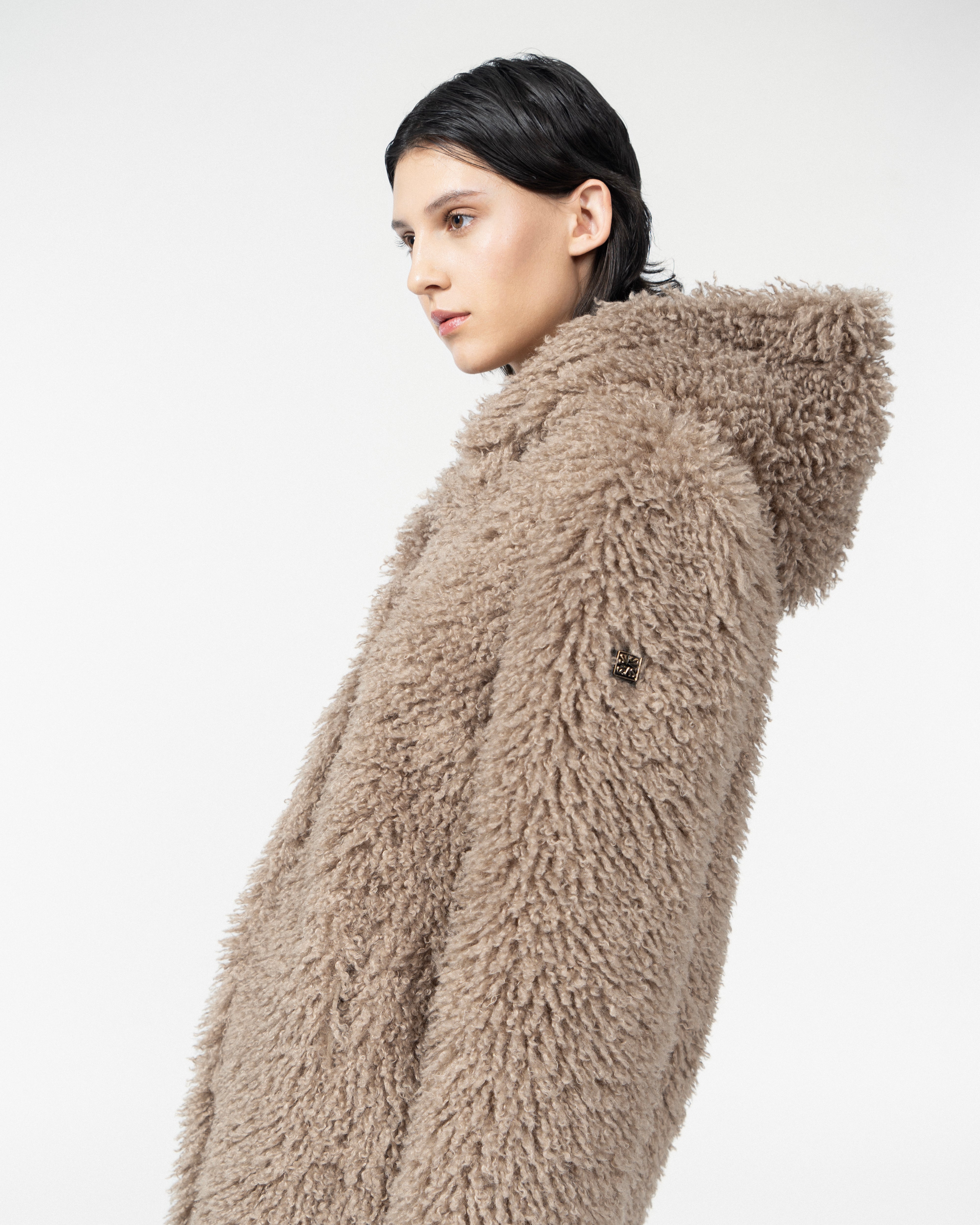 CAPPOTTO IN ECOPELLICCIA DOPPIATA ECOPELLE