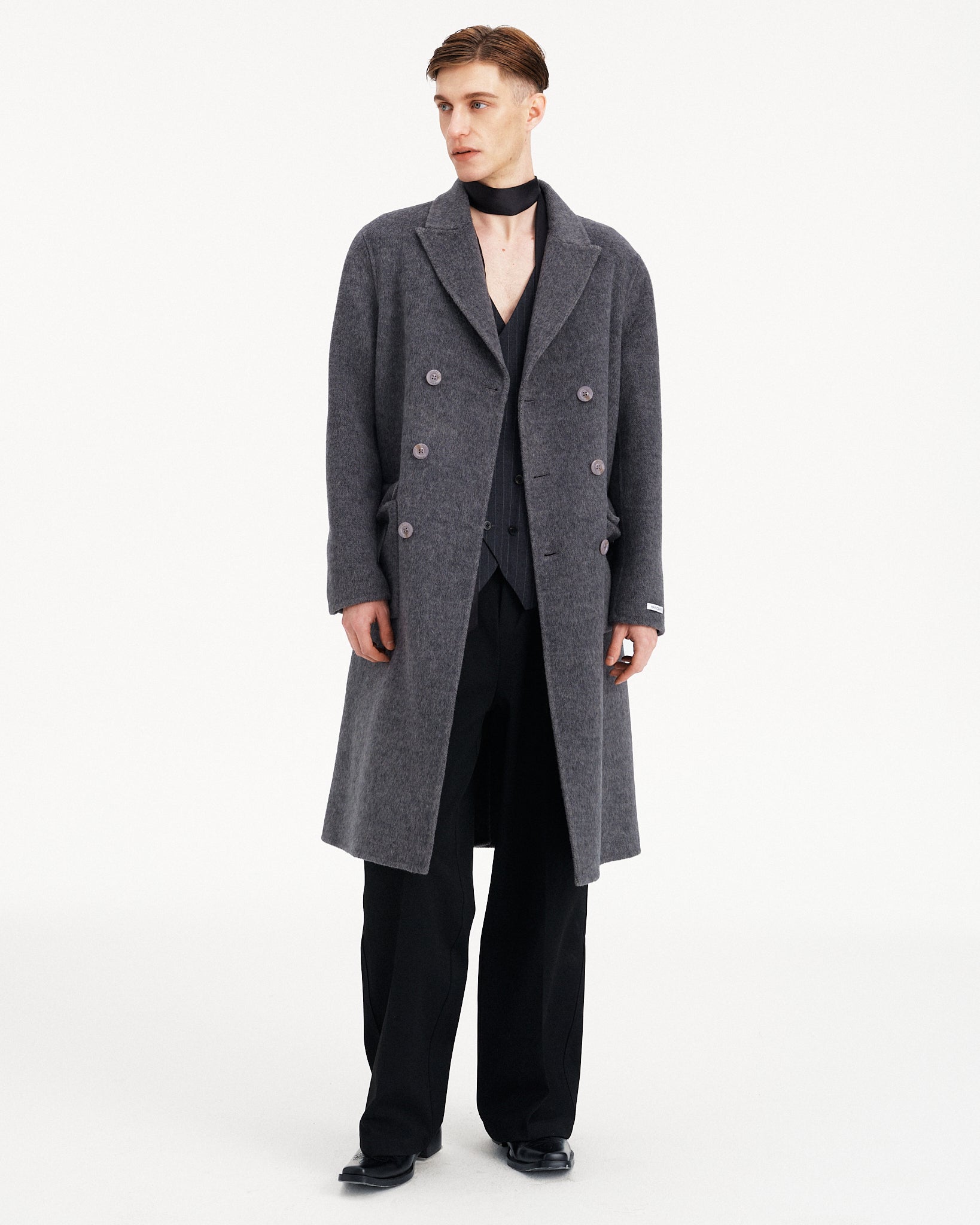 CAPPOTTO DOPPIOPETTO IN LANA E CAMMELLO