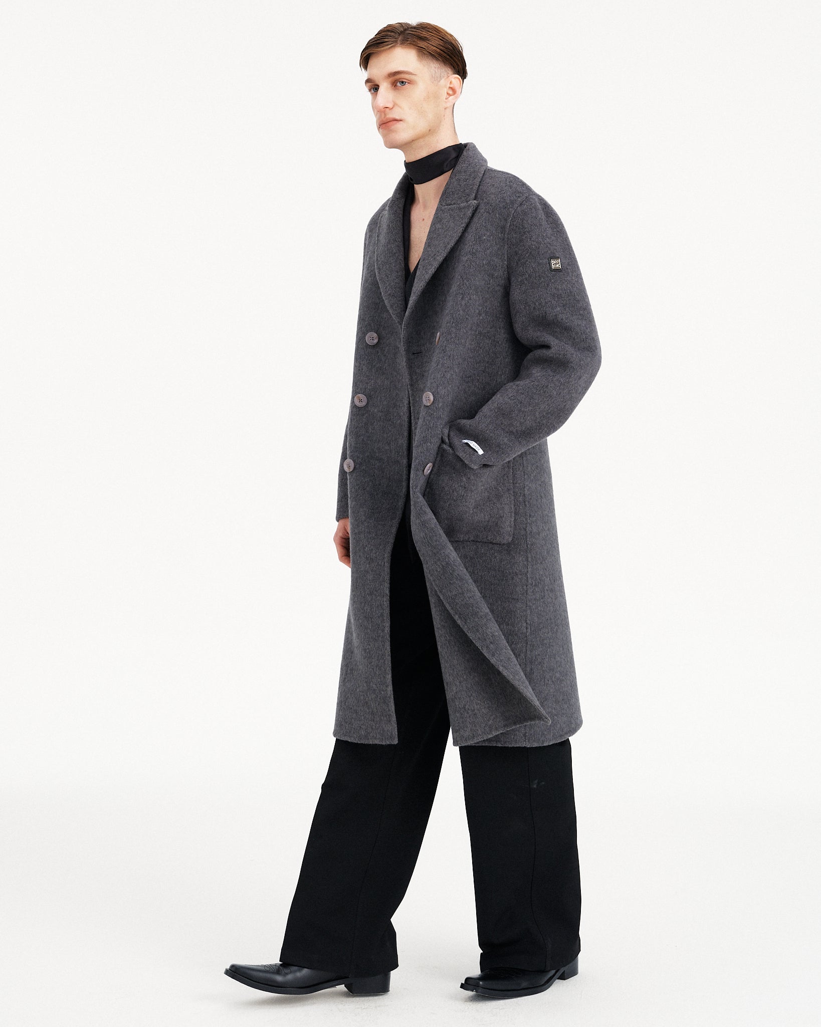 CAPPOTTO DOPPIOPETTO IN LANA E CAMMELLO