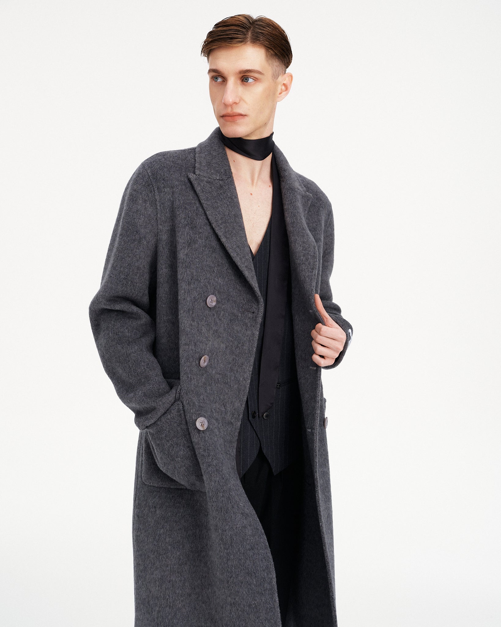 CAPPOTTO DOPPIOPETTO IN LANA E CAMMELLO
