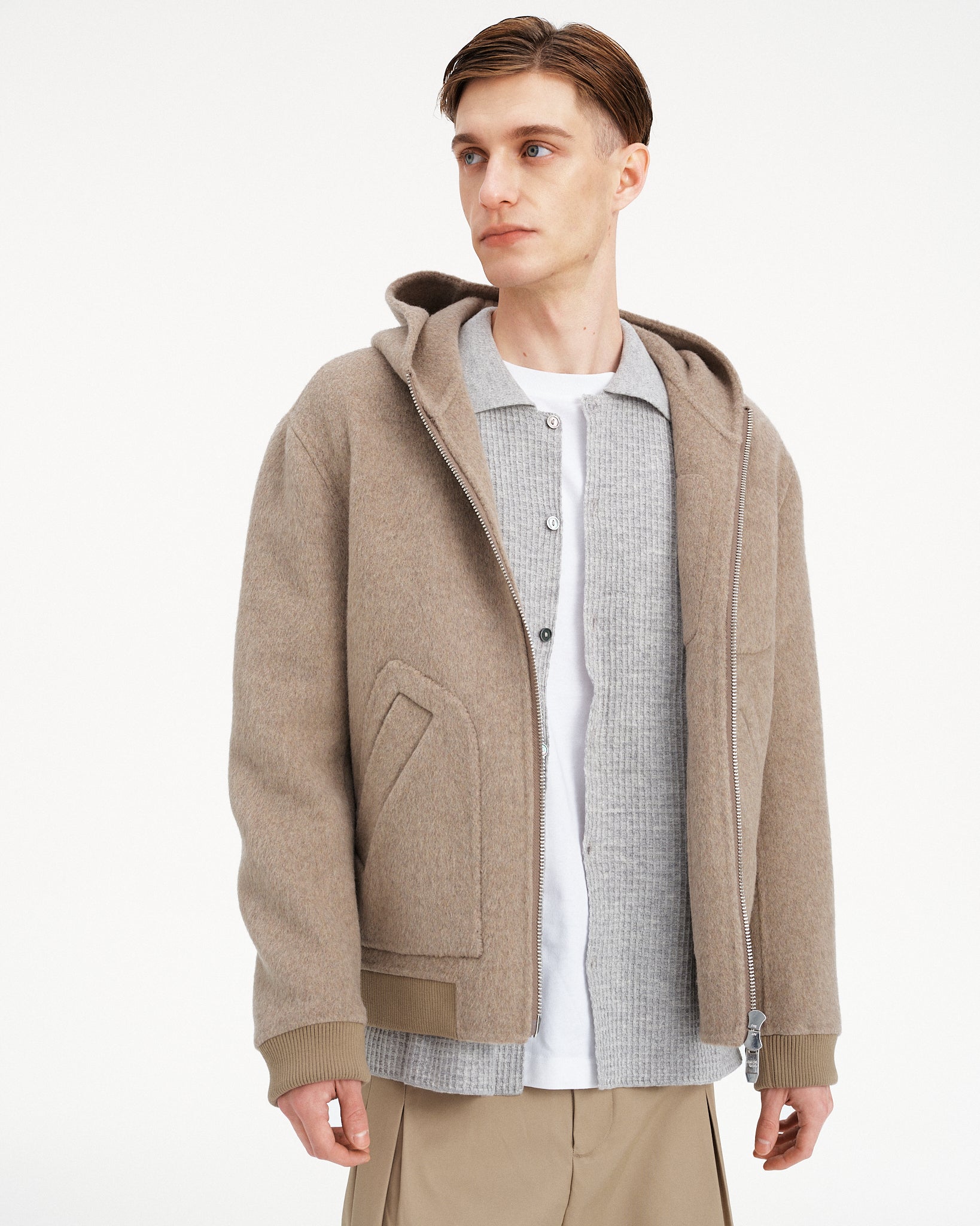 GIACCA BEIGE CORTA IN TOLOSA
