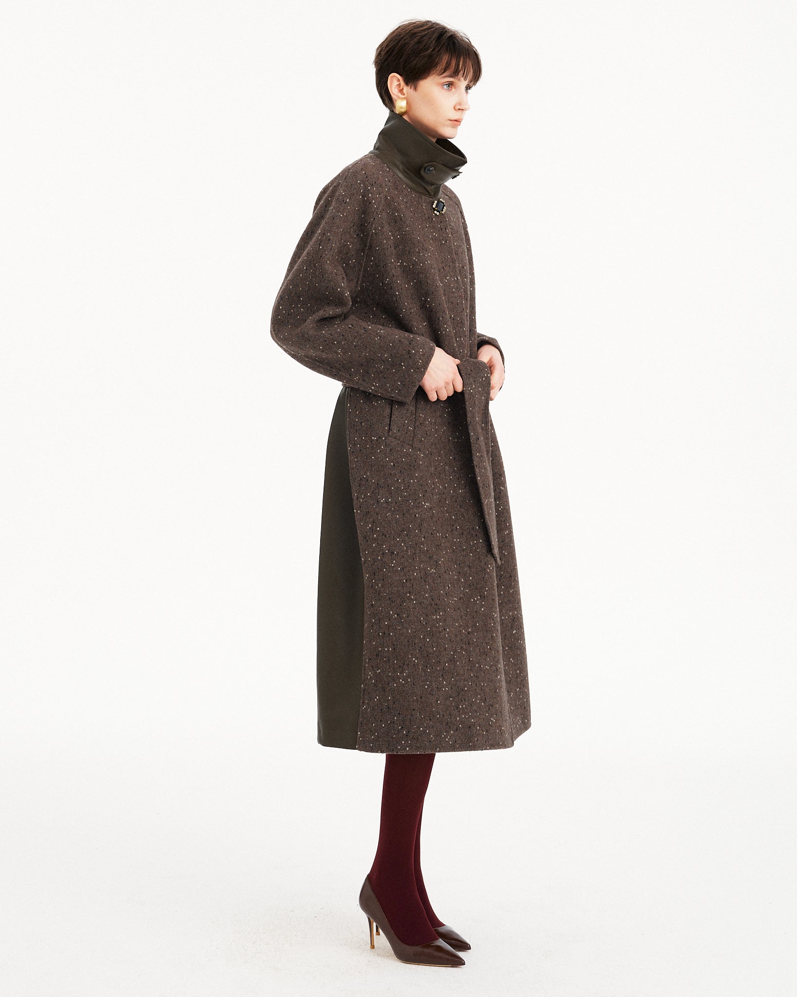 CAPPOTTO LUNGO IN TESSUTO MISTO