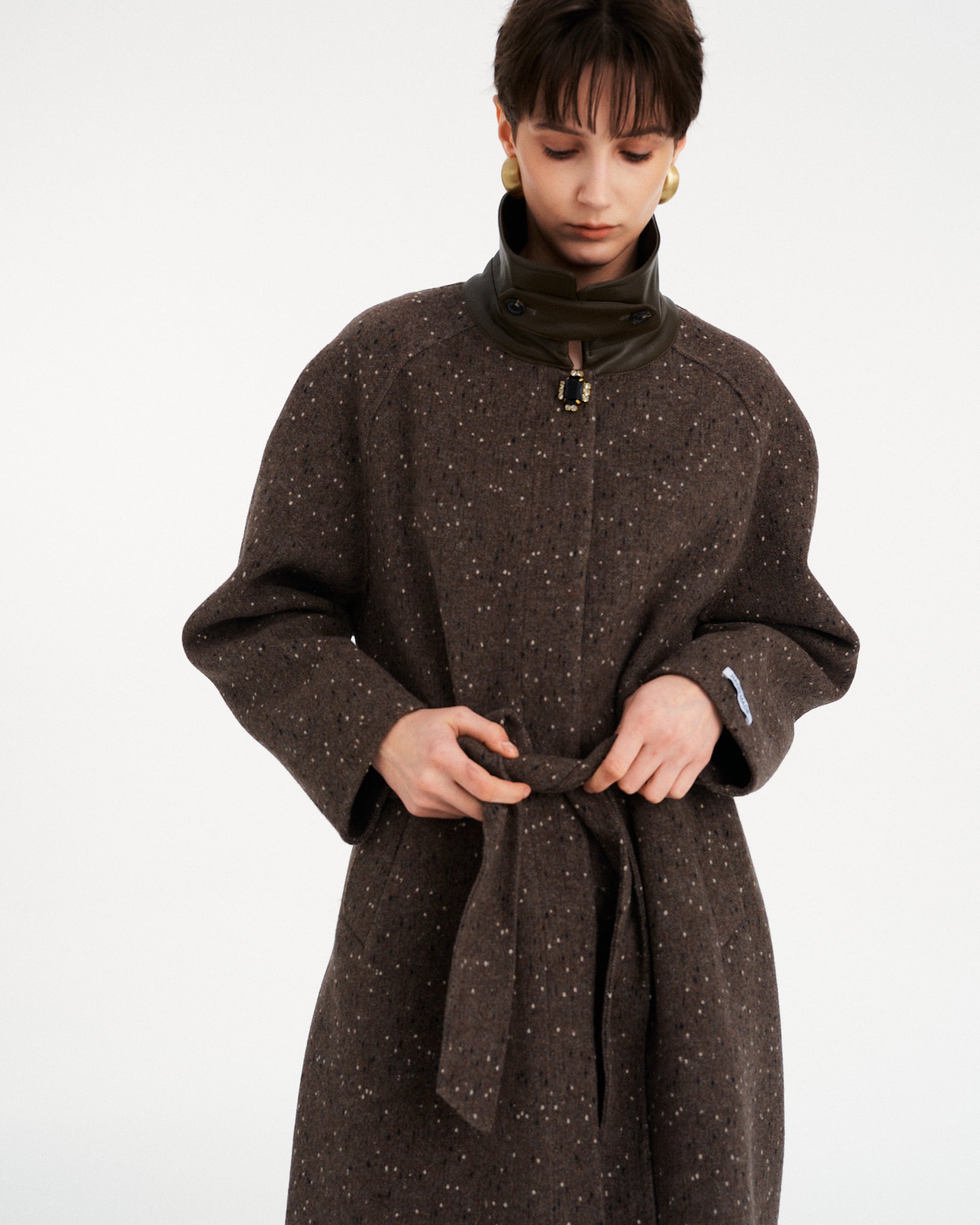 CAPPOTTO LUNGO IN TESSUTO MISTO