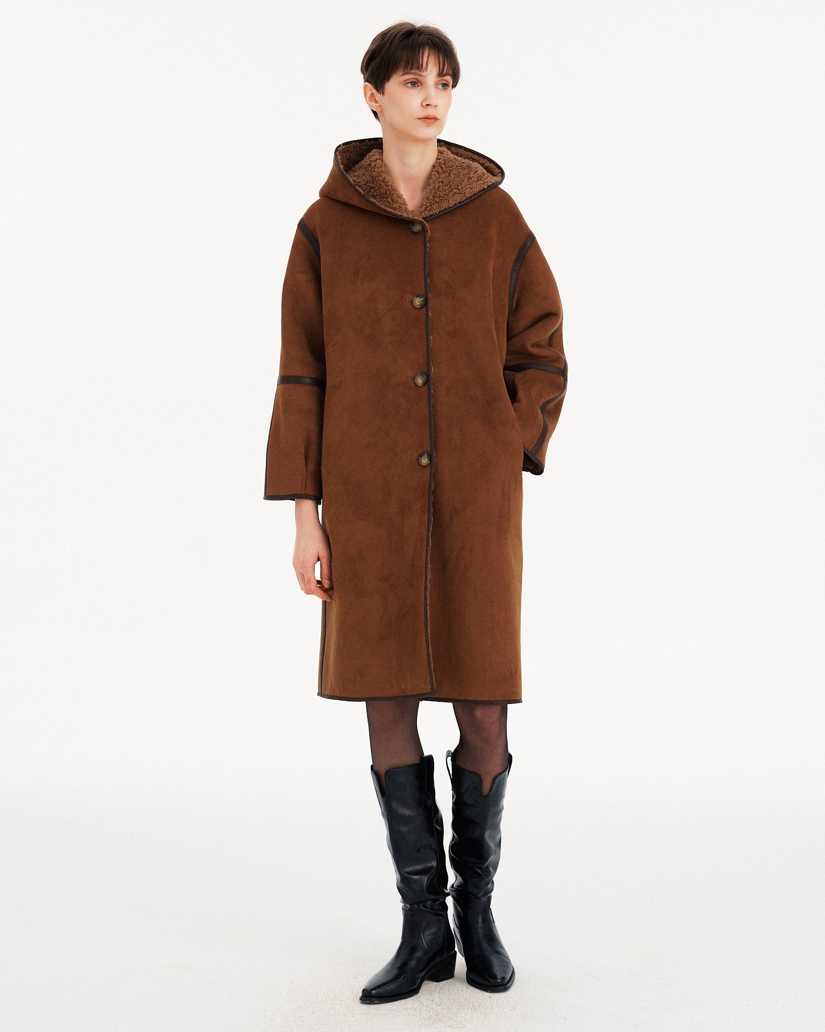 CAPPOTTO LUNGO SCAMOSCIATO