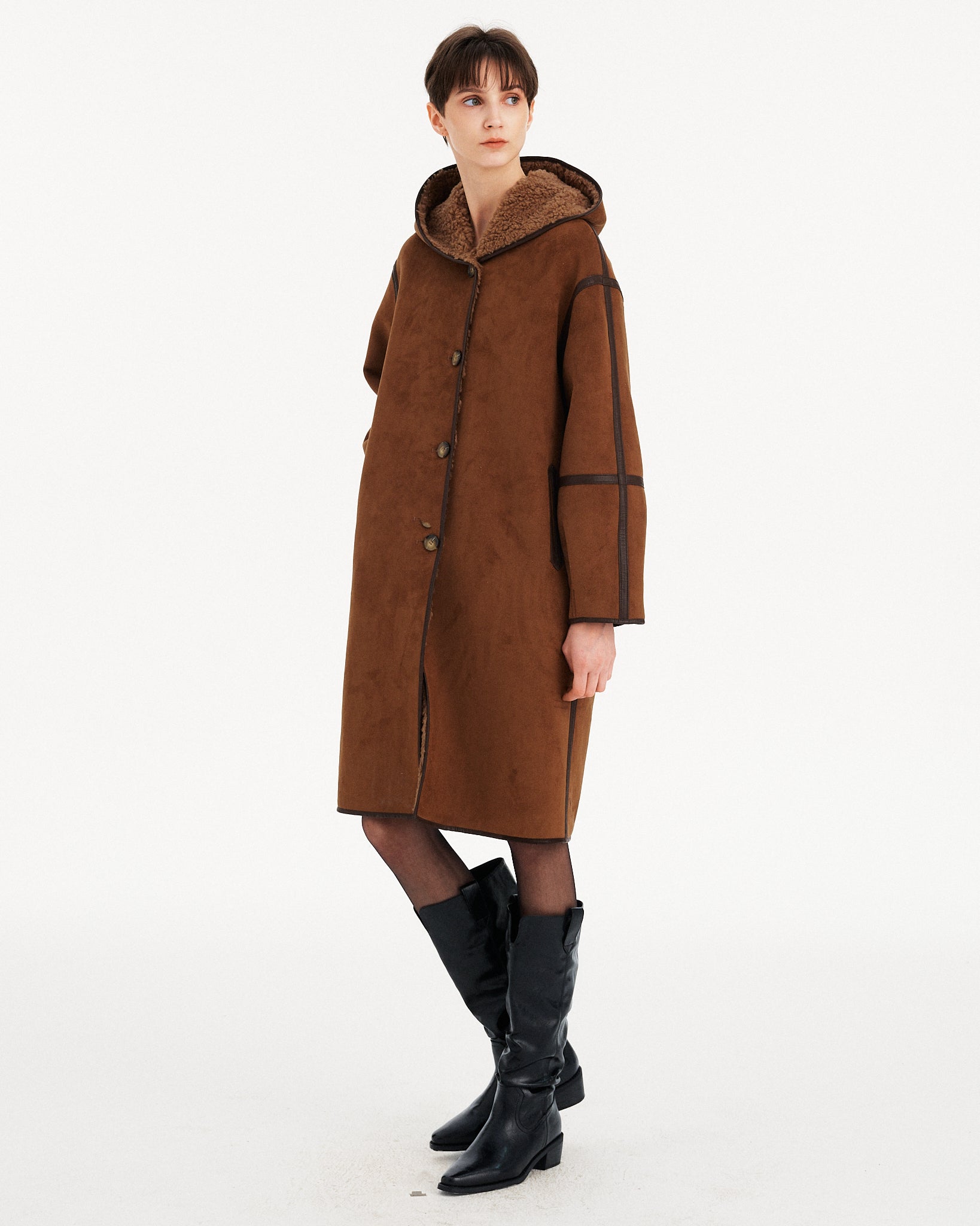 CAPPOTTO LUNGO SCAMOSCIATO