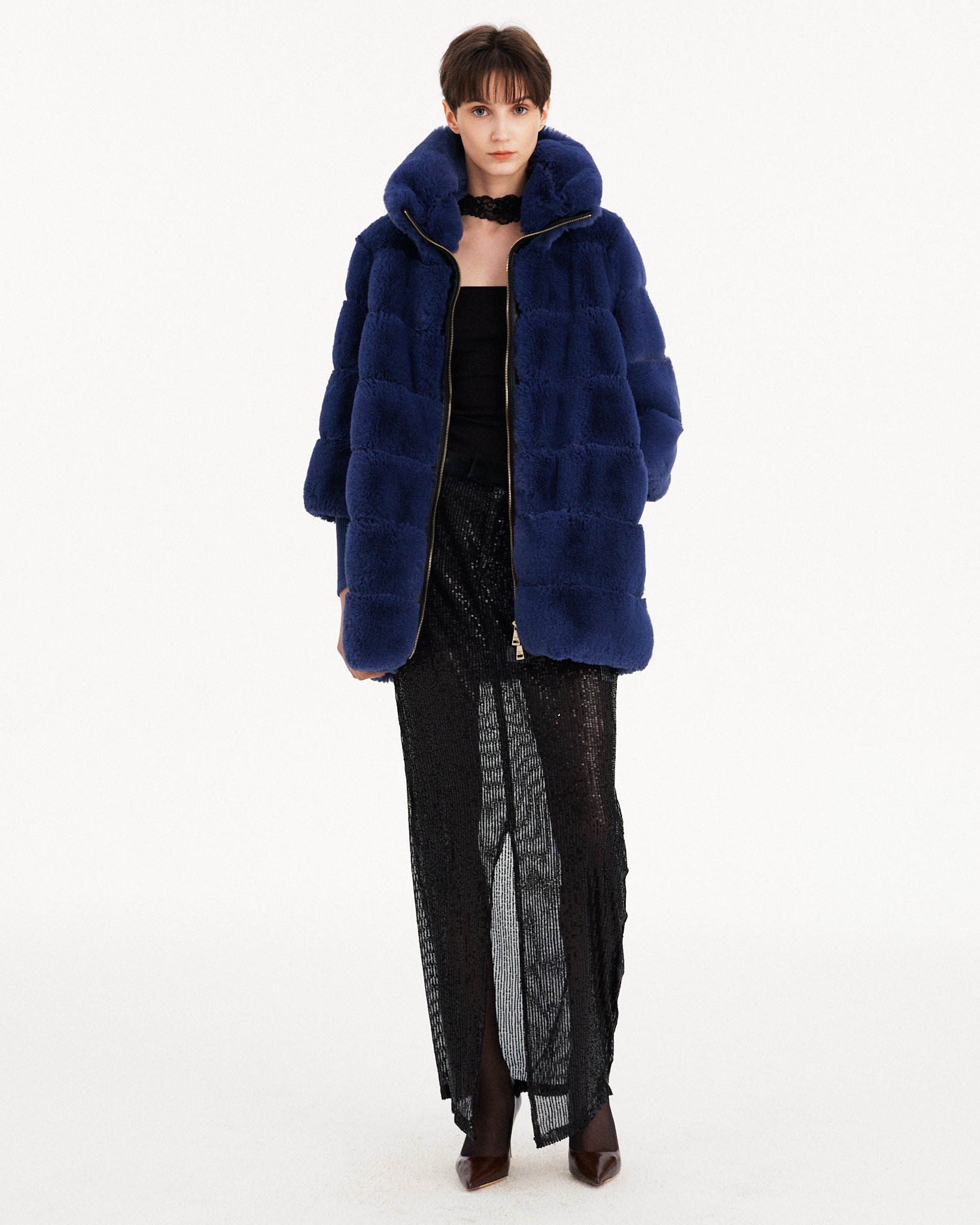 CAPPOTTO IN ECOPELIICCIA SCALETTATA