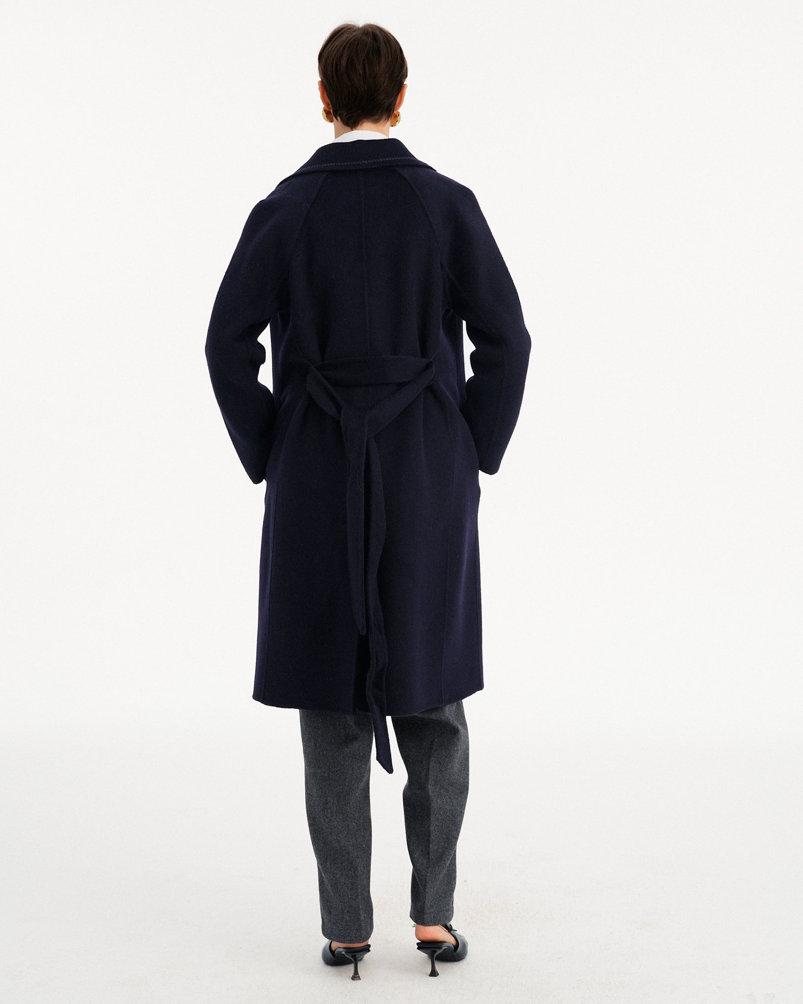 CAPPOTTO LUNGO IN LANA CON CINTURA